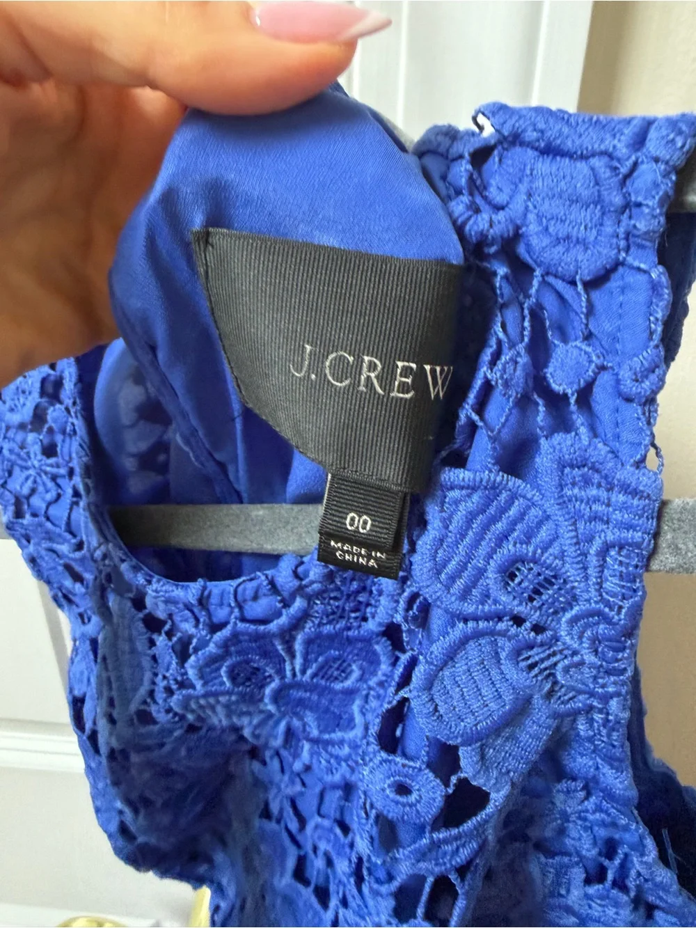 J. Crew Cobalt Blue Floral Lace Midi Dress